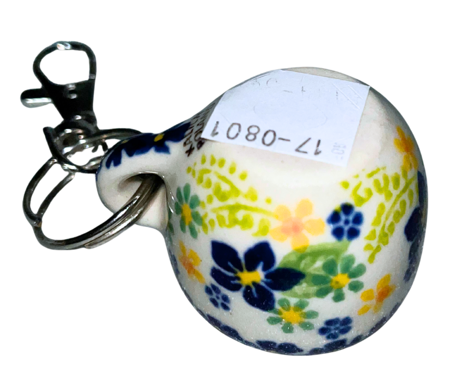 kalich polish pottery mini cup key chain flowers 7318 - Polish